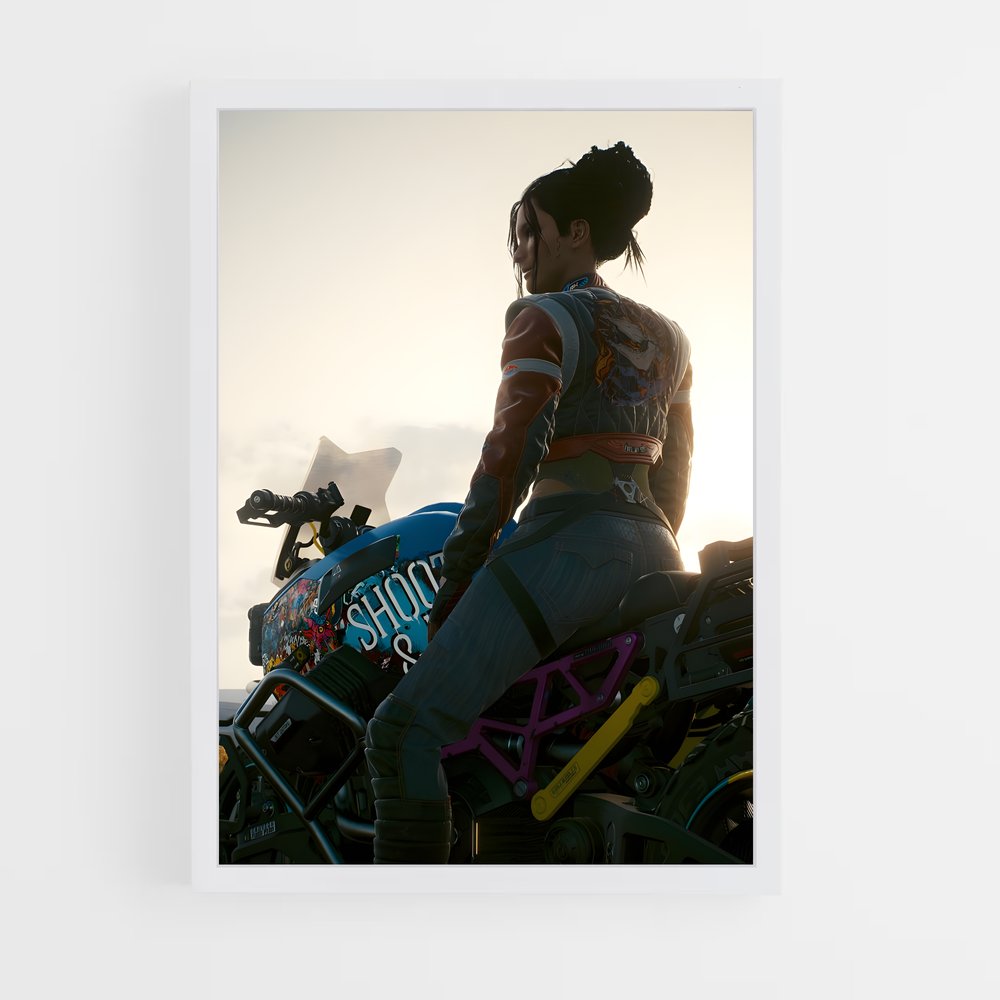 Poster Femme sur la Route – affiche Cyberpunk (vue 3)